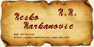 Neško Markanović vizit kartica